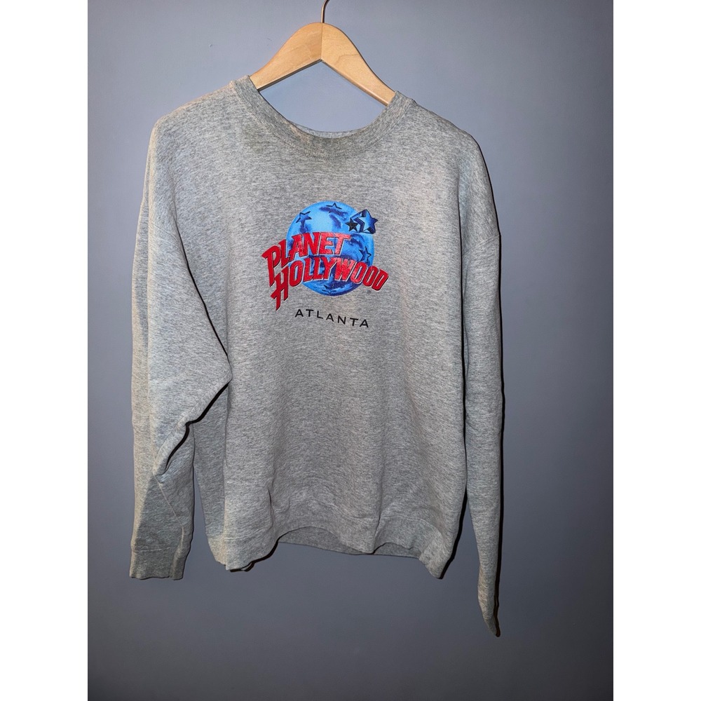 Planet Hollywood Atlanta Sweatshirt Crewneck Gray‎ Graphic Print Long Sleeve